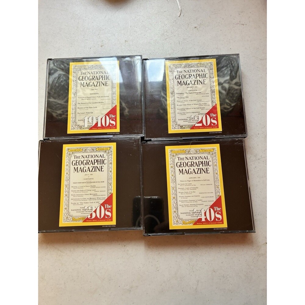 National Geographic CD-ROM Lot 1920s 1930s 1940s 3 Disc Sets Vintage PC Mac